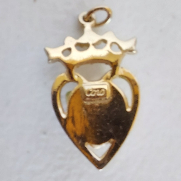 Vtg Coro Pendant Gold Toned W/Pink Enamel Rose W/Faux Pearls & Rhinestones READ - Picture 5 of 5